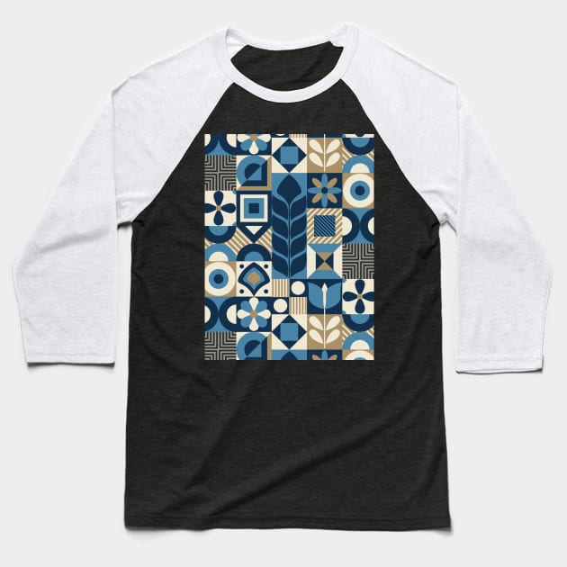 Geometric Abstract 4 Baseball T-Shirt by Designoholic